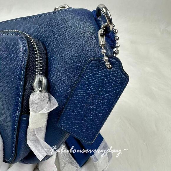 Coach Men's Belt Bag With Signature Canvas Interior Detail Deep Blue CM334 NWT - Picture 6 of 9